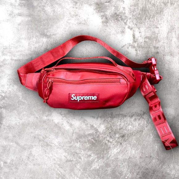 Supreme Other - Supreme Unisex Genuine Leather Waist Bag FW 23 Red